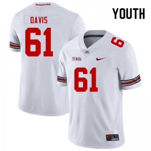 Youth Caden Davis White Ohio State Buckeyes Football #61 Jersey 536370-122