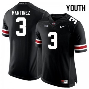 Youth Cameron Martinez Black Ohio State Football #3 Jersey 640538-593