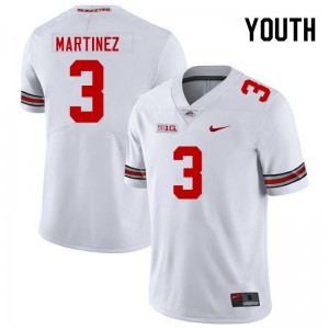 Youth Cameron Martinez White OSU Football #3 Jersey 199762-440