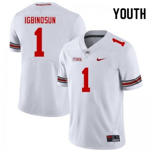 Youth Davison Igbinosun White Ohio State Buckeyes Football #1 Jersey 594661-382