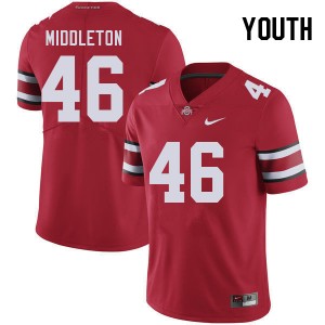 Youth Jace Middleton Red OSU Buckeyes Football #46 Jersey 981285-771