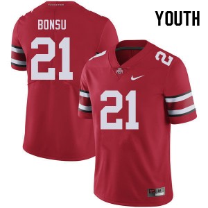 Youth Jayden Bonsu Red Ohio State Football #21 Jersey 557287-196