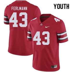 Youth John Ferlmann Red Ohio State Football #43 Jersey 846416-626