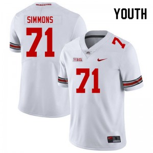 Youth Josh Simmons White OSU Football #71 Jersey 536152-948