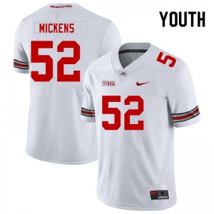 Youth Joshua Mickens White Ohio State Football #52 Jersey 580040-903