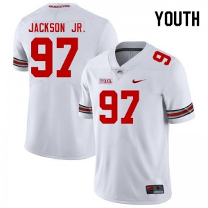 Youth Kenyatta Jackson Jr. White OSU Buckeyes Football #97 Jersey 478804-715