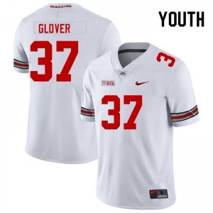 Youth Nigel Glover White OSU Football #37 Jersey 239149-854