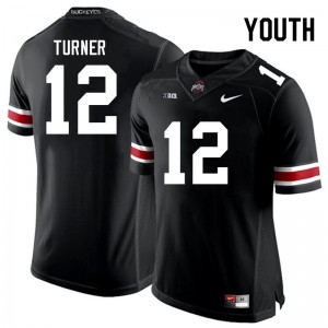 Youth Ryan Turner Black Ohio State Football #12 Jersey 790522-528