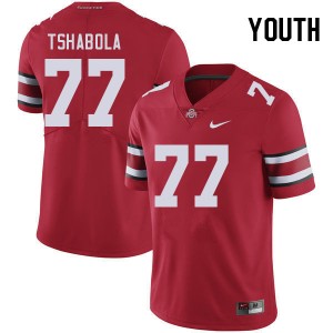 Youth Tegra Tshabola Red OSU Buckeyes Football #77 Jersey 308110-154