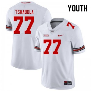 Youth Tegra Tshabola White Ohio State Buckeyes Football #77 Jersey 439626-782