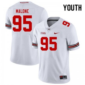 Youth Tywone Malone White Ohio State Football #95 Jersey 787050-635
