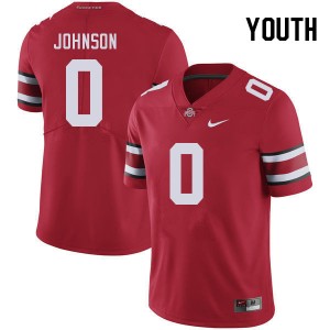 Youth Xavier Johnson Red Ohio State Football #0 Jersey 175467-916