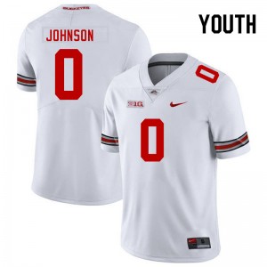 Youth Xavier Johnson White OSU Buckeyes Football #0 Jersey 643956-890