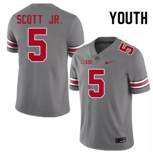 Youth Aaron Scott Jr. Grey OSU Football #5 Jersey 168634-591