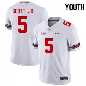 Youth Aaron Scott Jr. White OSU Football #5 Jersey 476697-192