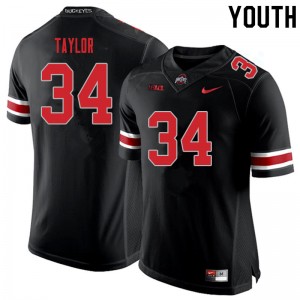 Youth Alec Taylor Blackout Ohio State Football #34 Jersey 983005-633