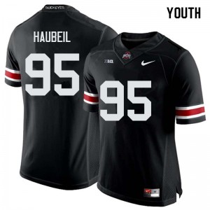Youth Blake Haubeil Black Ohio State Football #95 Jersey 194865-659