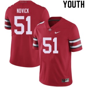 Youth Brett Novick Red Ohio State Buckeyes Football #51 Jersey 369690-885