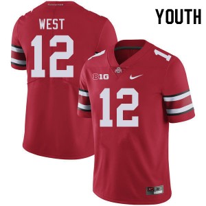 Youth Bryce West Red OSU Football #12 Jersey 105409-569