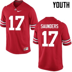 Youth C.J. Saunders Red OSU Buckeyes Football #17 Jersey 825191-697