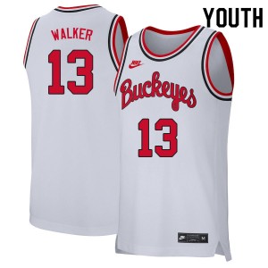 Youth CJ Walker Retro White Ohio State Basketball #13 Jersey 413497-817