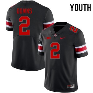 Youth Caleb Downs Blackout OSU Buckeyes Football #2 Jersey 394156-203