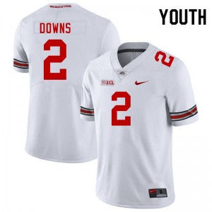 Youth Caleb Downs White OSU Buckeyes Football #2 Jersey 638179-313