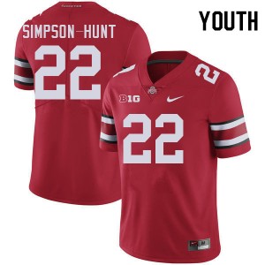 Youth Calvin Simpson-Hunt Red Ohio State Football #22 Jersey 496187-657