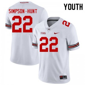 Youth Calvin Simpson-Hunt White OSU Buckeyes Football #22 Jersey 562136-168
