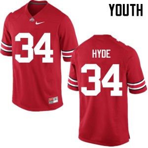 Youth Carlos Hyde Red Ohio State Football #34 Jersey 867519-554