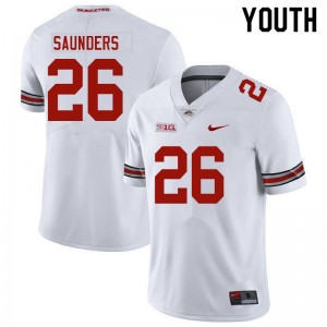 Youth Cayden Saunders White Ohio State Buckeyes Football #26 Jersey 777734-911