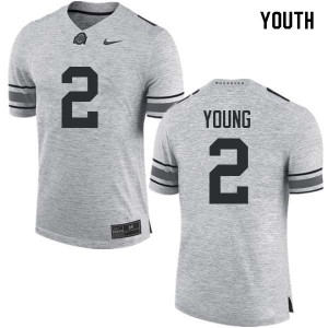 Youth Chase Young Gray OSU Buckeyes Football #2 Jersey 366088-585