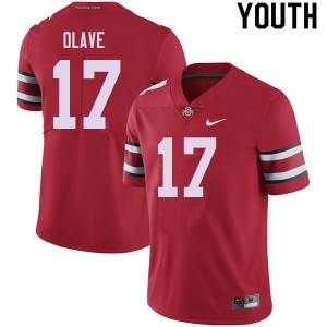 Youth Chris Olave Red OSU Buckeyes Football #17 Jersey 597737-652