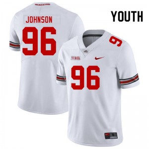Youth Collin Johnson White Ohio State Buckeyes Football #96 Jersey 872791-764