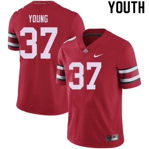 Youth Craig Young Red Ohio State Buckeyes Football #37 Jersey 240377-219