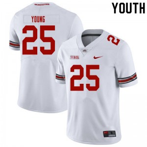 Youth Craig Young White Ohio State Football #25 Jersey 349919-600