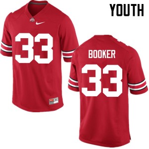 Youth Dante Booker Red Ohio State Football #33 Jersey 857771-414