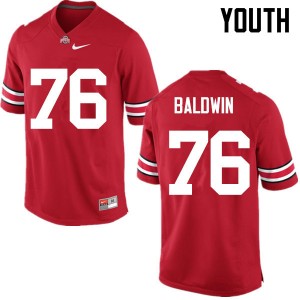 Youth Darryl Baldwin Red Ohio State Football #76 Jersey 566675-471