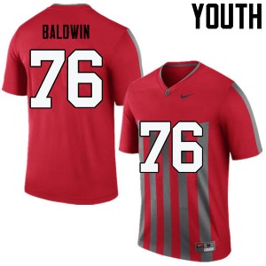 Youth Darryl Baldwin Throwback Ohio State Football #76 Jersey 899427-824