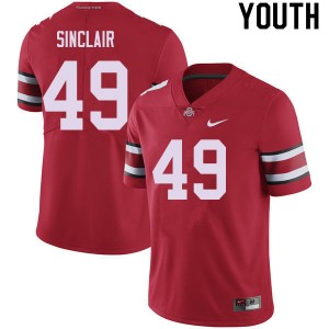 Youth Darryl Sinclair Red Ohio State Buckeyes Football #49 Jersey 328614-548