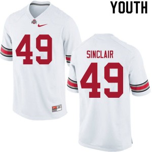 Youth Darryl Sinclair White Ohio State Buckeyes Football #49 Jersey 159022-798