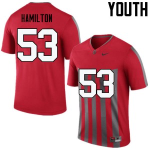Youth Davon Hamilton Throwback OSU Buckeyes Football #53 Jersey 806136-386