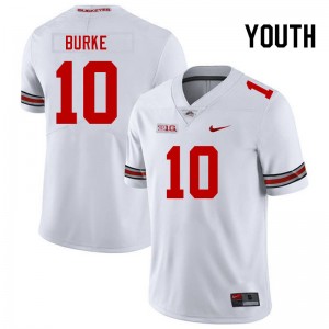 Youth Denzel Burke White Ohio State Football #10 Jersey 682842-160