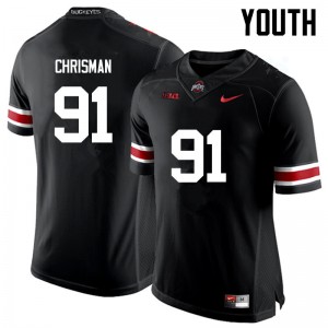 Youth Drue Chrisman Black Ohio State Buckeyes Football #91 Jersey 712354-723