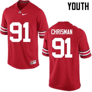 Youth Drue Chrisman Red Ohio State Football #91 Jersey 481342-845