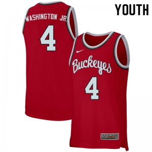 Youth Duane Washington Jr. Retro Scarlet Ohio State Basketball #4 Jersey 925300-100