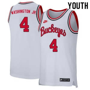 Youth Duane Washington Jr. Retro White Ohio State Basketball #4 Jersey 926023-830