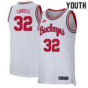 Youth E.J. Liddell Retro White Ohio State Buckeyes Basketball #32 Jersey 584955-205