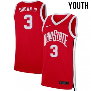 Youth Eugene Brown III Scarlet Ohio State Basketball #3 Jersey 238332-961