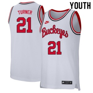 Youth Evan Turner Retro White OSU Basketball #21 Jersey 377357-207